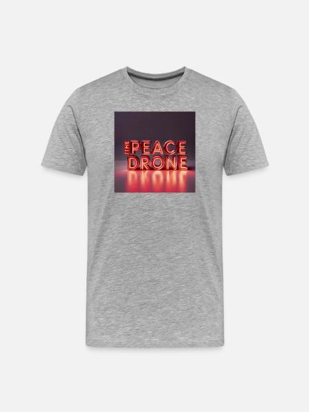 Peace Drone Neon Sign - Men's Premium Organic T-Shirt - heather grey