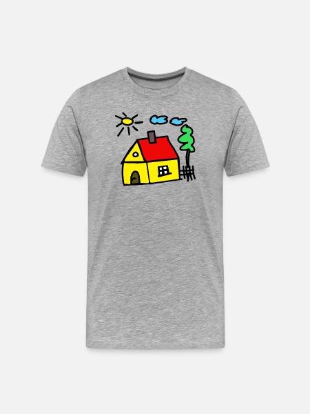 House Hut Dream House Builders - Men's Premium Organic T-Shirt - heather grey