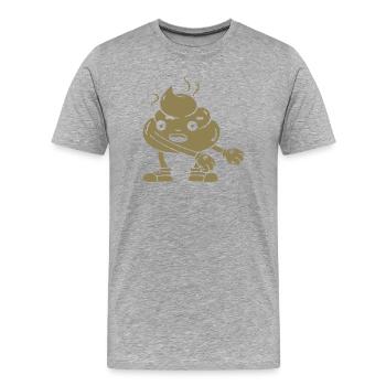 Danse drôle de tas de caca - T-shirt bio Premium Homme - gris chiné - Devant - Damien (186cm)