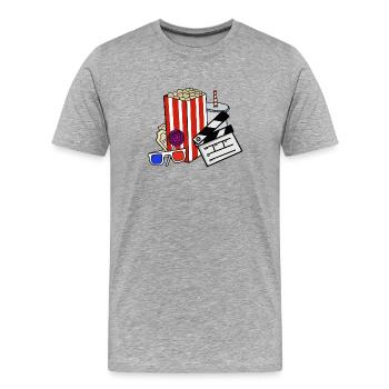 Retro Cinema Snacks Collage - Men's Premium Organic T-Shirt - heather grey - Front - Damien (186cm)