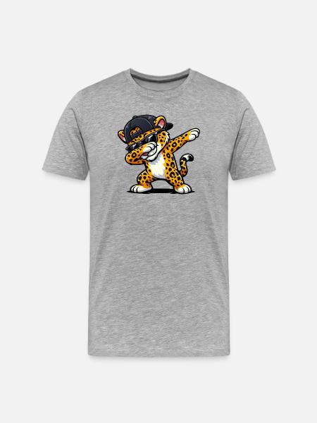 Dabbing Jaguar - Men's Premium Organic T-Shirt - heather grey