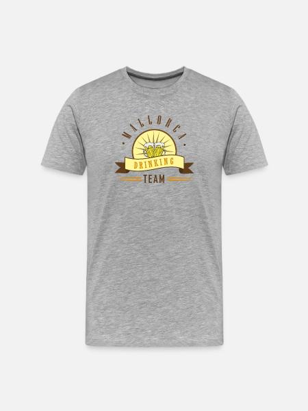 Beer Drinker Team Logo Motif - Men's Premium Organic T-Shirt - heather grey