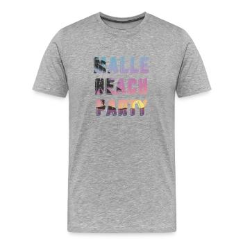 Malle Beach Party Sonnenuntergang - Männer Premium Bio T-Shirt - Grau meliert - Vorne - Damien (186cm)