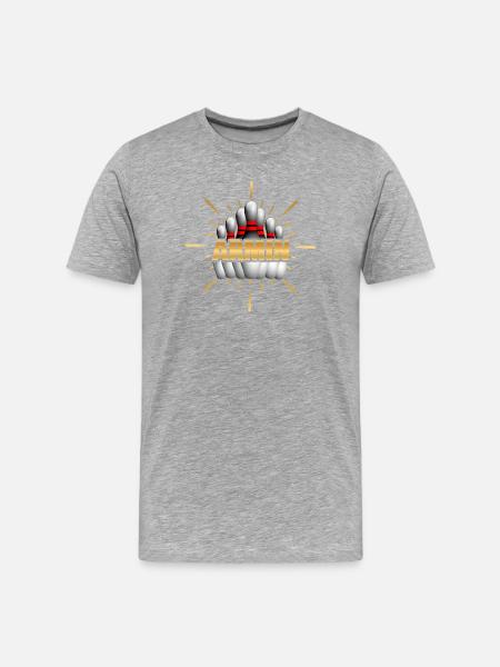 Armin as bowling champion - Men's Premium Organic T-Shirt - heather grey