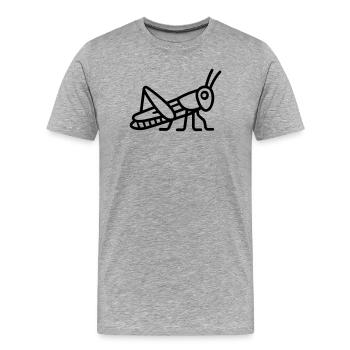 grasshopper - Men's Premium Organic T-Shirt - heather grey - Front - Damien (186cm)