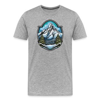 Gebirge - Männer Premium Bio T-Shirt - Grau meliert - Vorne - Damien (186cm)
