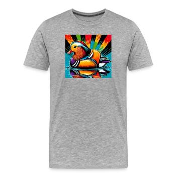 Mandarin duck - Men's Premium Organic T-Shirt - heather grey - Front - Damien (186cm)