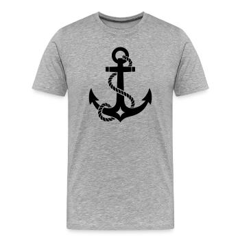 Ancre - T-shirt bio Premium Homme - gris chiné - Devant - Damien (186cm)
