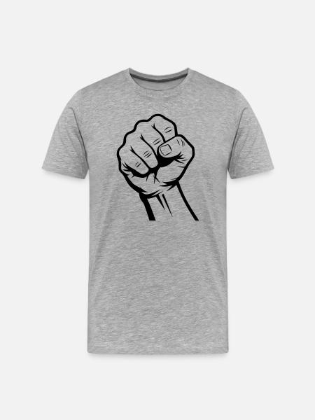 Faust - Männer Premium Bio T-Shirt - Grau meliert