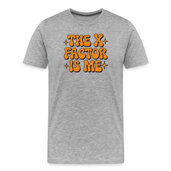 Der X-Faktor bin ich | Mathelehrer Algebra - Männer Premium Bio T-Shirt - Grau meliert - Vorne - Damien (186cm)
