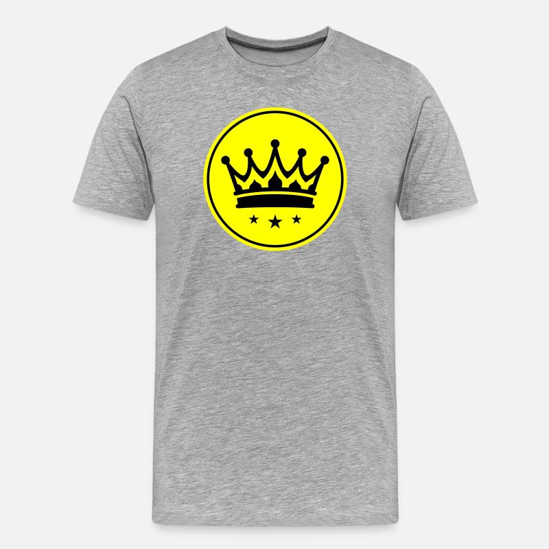 Krone Symbol - Männer Premium Bio T-Shirt - Grau meliert