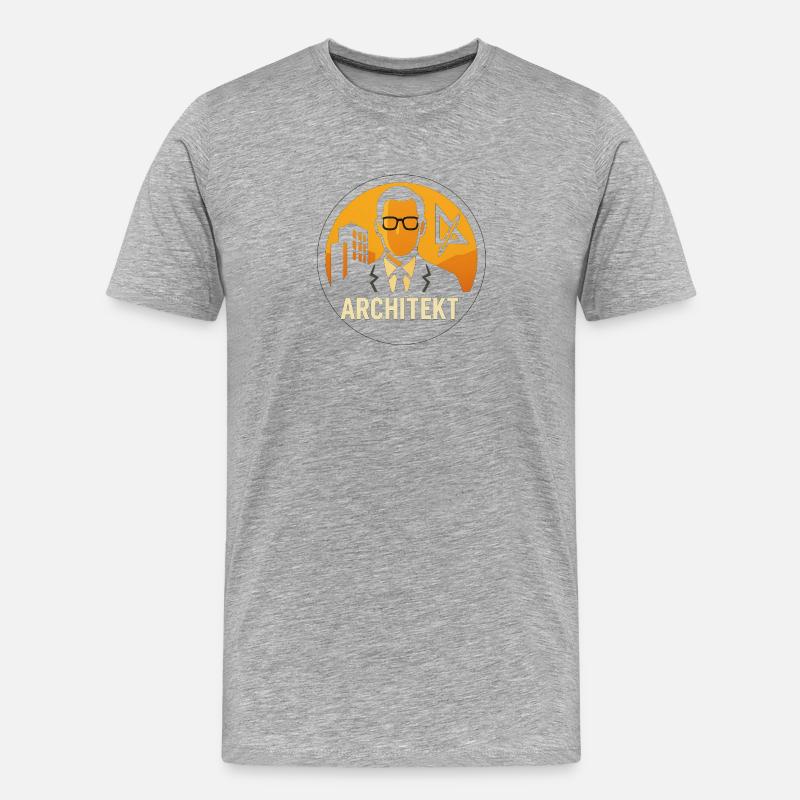 Architekt Icon Bauplan - Männer Premium Bio T-Shirt - Grau meliert