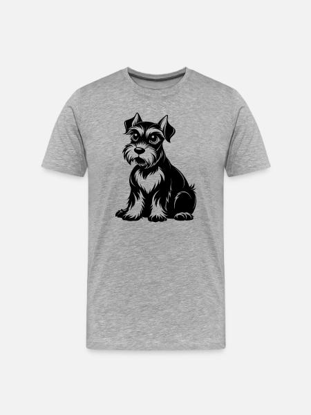Schnauzer Black Line - Men's Premium Organic T-Shirt - heather grey