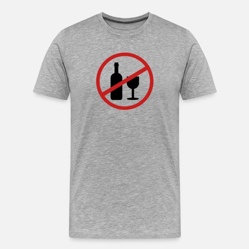 Kein Alkohol - Männer Premium Bio T-Shirt - Grau meliert