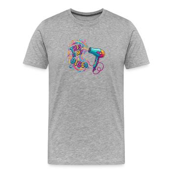 Hair Dryer Is My Disco ASMR - Men's Premium Organic T-Shirt - heather grey - Front - Damien (186cm)