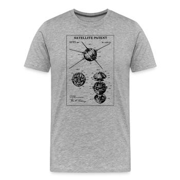 Brevet sur le plan satellite - T-shirt bio Premium Homme - gris chiné - Devant - Damien (186cm)