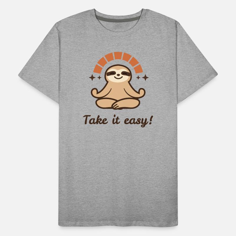 Take it easy – Relaxed Sloth Design Men's Premium Organic T-Shirt