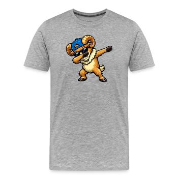 Dabbing Ram - Men's Premium Organic T-Shirt - heather grey - Front - Damien (186cm)