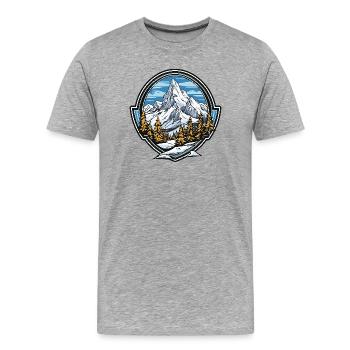 Mountains Landscape - Men's Premium Organic T-Shirt - heather grey - Front - Damien (186cm)
