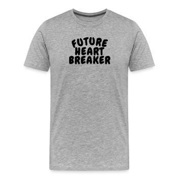 Future Heart Breaker Baby-Kinder süßes lustiges Hemd - Männer Premium Bio T-Shirt - Grau meliert - Vorne - Damien (186cm)