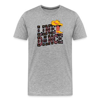 Neon Cowboy Boots Pattern - Men's Premium Organic T-Shirt - heather grey - Front - Damien (186cm)
