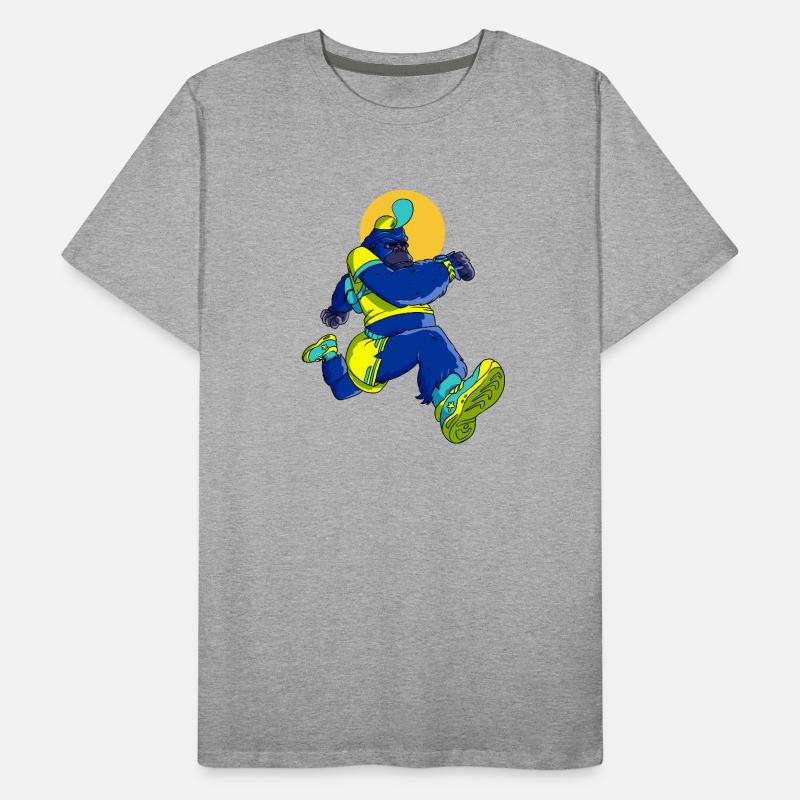 Gorille bleu runner T-shirt bio Premium Homme