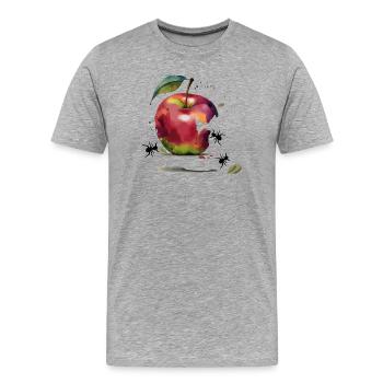 Colorful apple with ants - Men's Premium Organic T-Shirt - heather grey - Front - Damien (186cm)