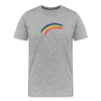 Regenbogen Pinselbogen - Männer Premium Bio T-Shirt - Grau meliert - Vorne - Damien (186cm)