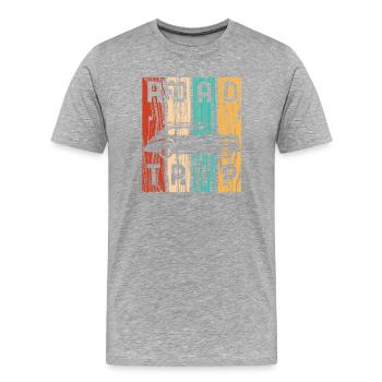 Road Trip Oldtimer-Retro-Streifen - Männer Premium Bio T-Shirt - Grau meliert - Vorne - Damien (186cm)