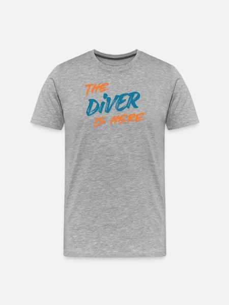 The Diver is Here, Funny - Men's Premium Organic T-Shirt - heather grey