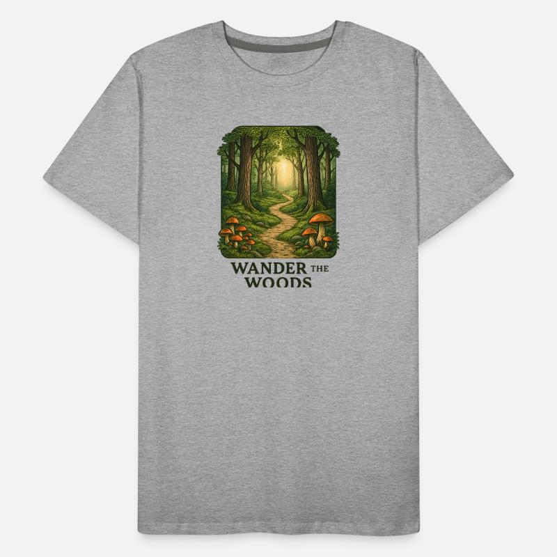 Waldpfad Wander durch den Wald Männer Premium Bio T-Shirt