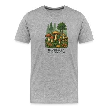 Waldpilze Geheimnis - Männer Premium Bio T-Shirt - Grau meliert - Vorne - Damien (186cm)