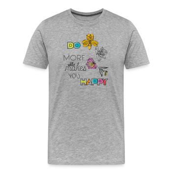 Sois heureux - T-shirt bio Premium Homme - gris chiné - Devant - Damien (186cm)