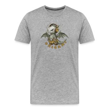 Dragon Origami - T-shirt bio Premium Homme - gris chiné - Devant - Damien (186cm)