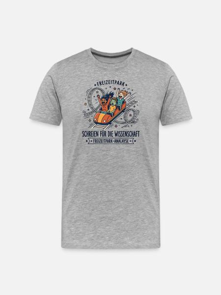 Freizeitpark Achterbahn Humor - Männer Premium Bio T-Shirt - Grau meliert