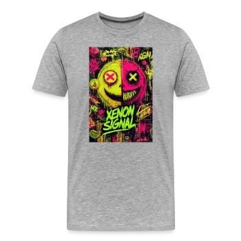 Xenon Signal Graffiti - Men's Premium Organic T-Shirt - heather grey - Front - Damien (186cm)