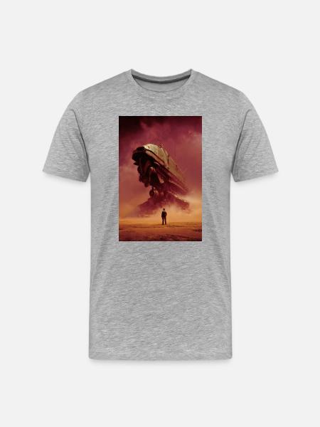 Lone Pilot Faces Desert Mech - Men's Premium Organic T-Shirt - heather grey