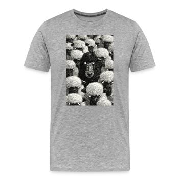 Portrait du troupeau de minuit - T-shirt bio Premium Homme - gris chiné - Devant - Damien (186cm)