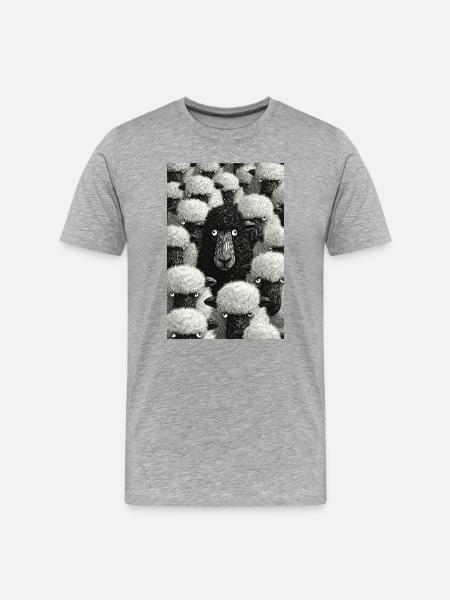 Midnight Herd Portrait - Men's Premium Organic T-Shirt - heather grey