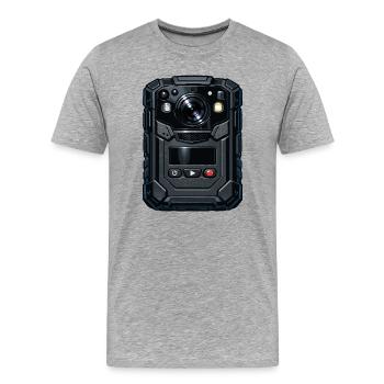 Illustration de caméra d’action robuste - T-shirt bio Premium Homme - gris chiné - Devant - Damien (186cm)