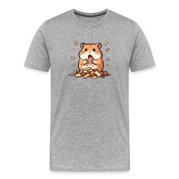Gourmet hamsters and peanuts - Men's Premium Organic T-Shirt - heather grey - Front - Damien (186cm)