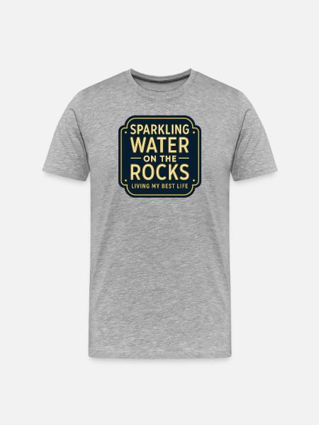 Sparkling water on rocks neon - Men's Premium Organic T-Shirt - heather grey