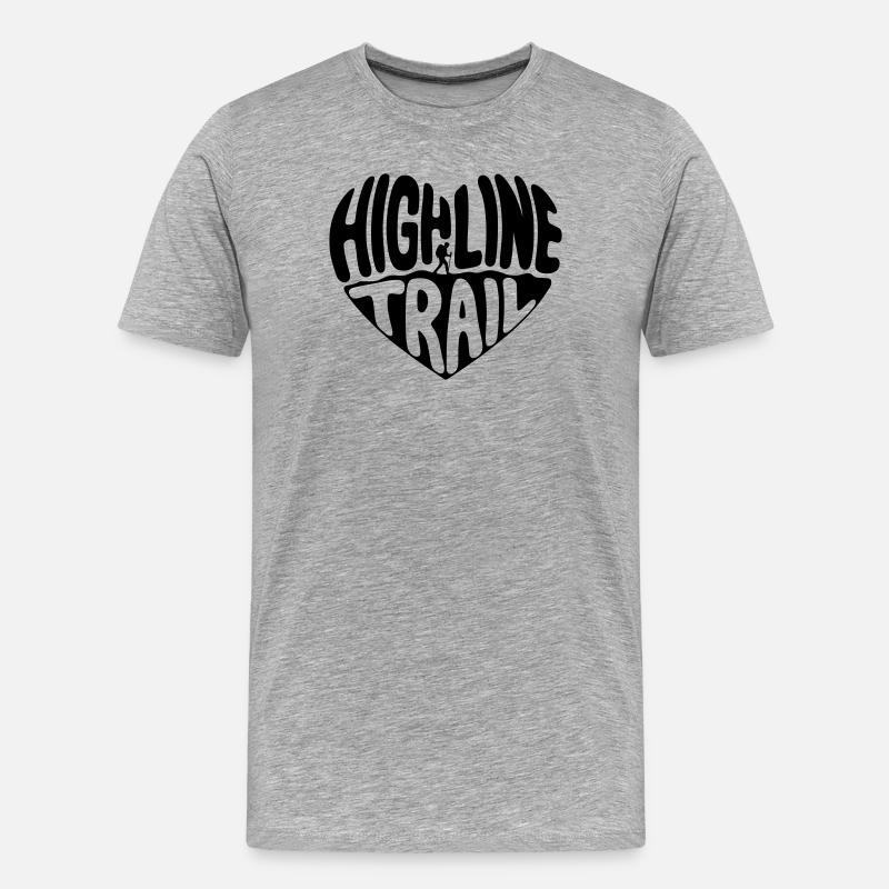 Highline_Trail_Herz_zweiteilig_schwarz - Männer Premium Bio T-Shirt - Grau meliert