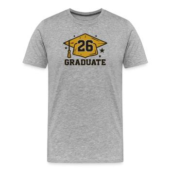 Doktorhut 26 Graduate Logo - Men's Premium Organic T-Shirt - heather grey - Front - Damien (186cm)