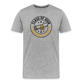 Abschluss 2026 Wappen Stempel - Männer Premium Bio T-Shirt - Grau meliert - Vorne - Damien (186cm)