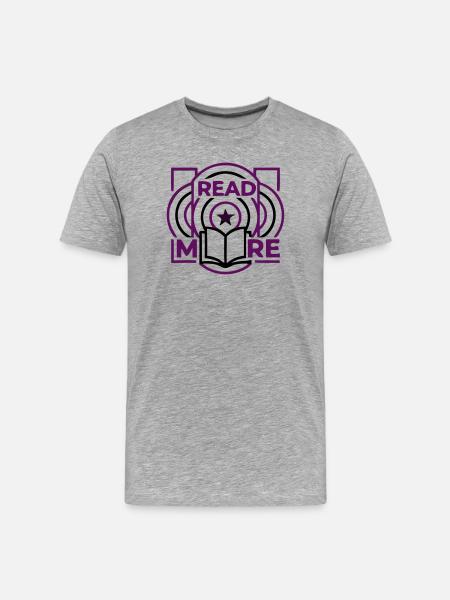 Read More Book Circles Emblem - Men's Premium Organic T-Shirt - heather grey