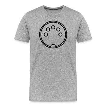 Connecteur MIDI - T-shirt bio Premium Homme - gris chiné - Devant - Damien (186cm)