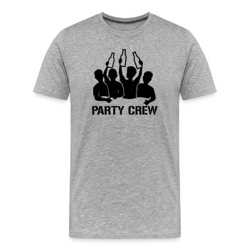 Party Crew - Männer Premium Bio T-Shirt - Grau meliert - Vorne - Damien (186cm)