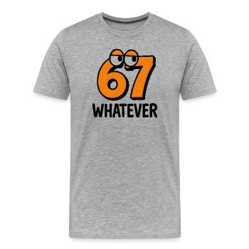 Six Seven Whatever Italian Brainrot Humor Meme  - Männer Premium Bio T-Shirt - Grau meliert - Vorne - Damien (186cm)