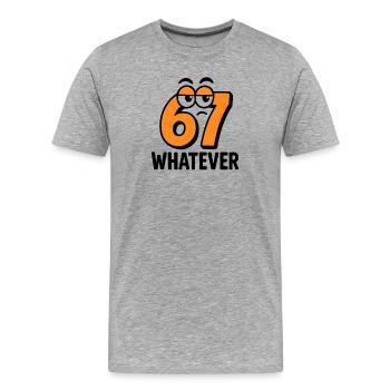 Six Seven Whatever Italian Brainrot Humor Meme  - Männer Premium Bio T-Shirt - Grau meliert - Vorne - Damien (186cm)
